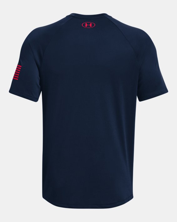 Men's UA Tech™ Freedom Short Sleeve T-Shirt, Blue, pdpMainDesktop image number 5